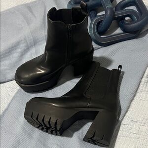 Madden Girl Black Platform Ankle Booties